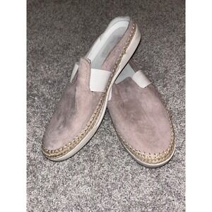 Johnston & Murphy Womens Pink Suede Slip On Shoes Sneaker Jute Size 9